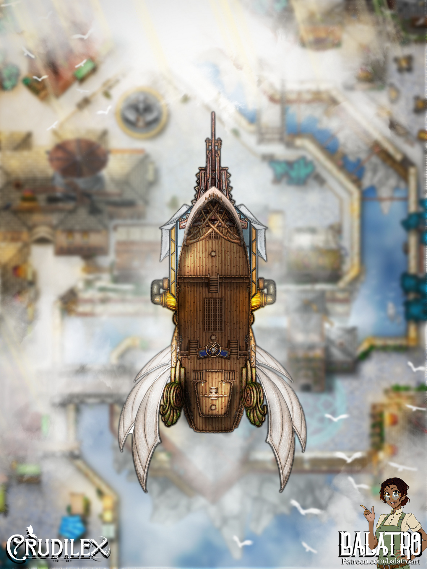 Airship Battlemap Bundle | 17 Maps | 50 Tokens