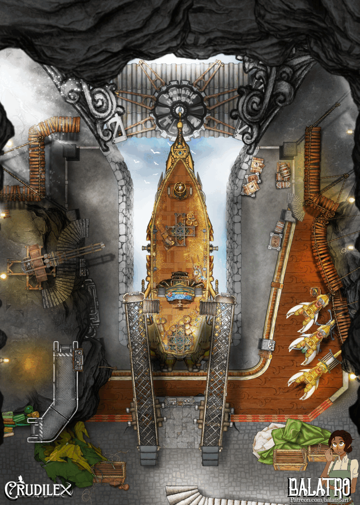 Airship Battlemap Bundle | 17 Maps | 50 Tokens