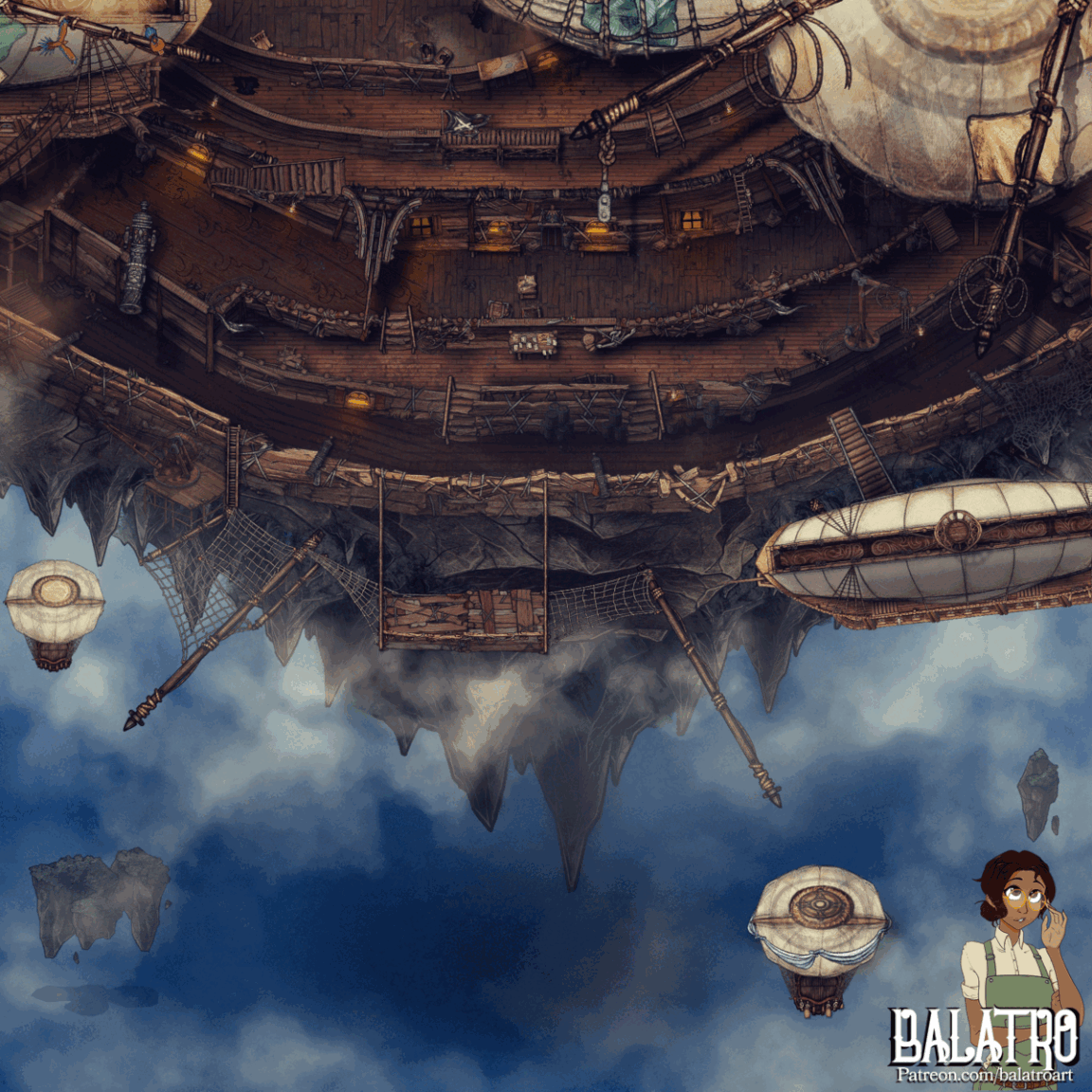 Airship Battlemap Bundle | 17 Maps | 50 Tokens